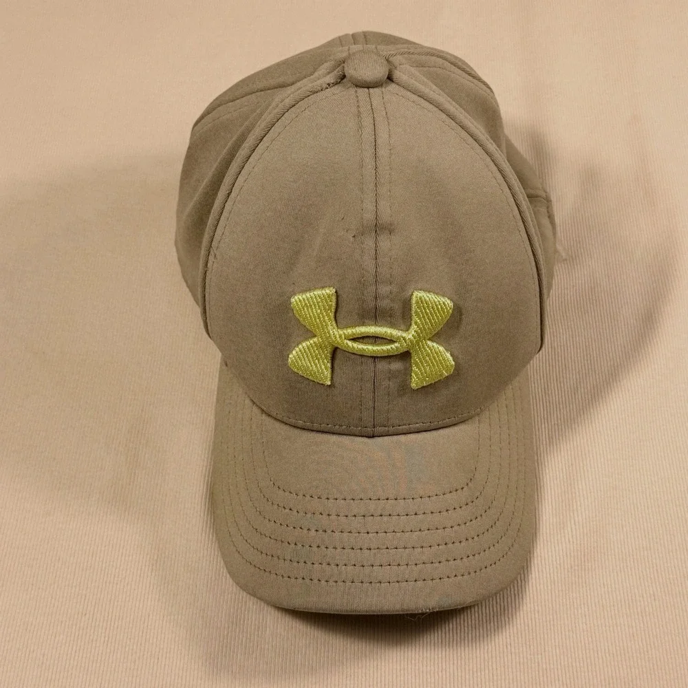 Under Armour Baseball Cap Youth OSFA Grey Lime Green Embroidered Logo Adjustable